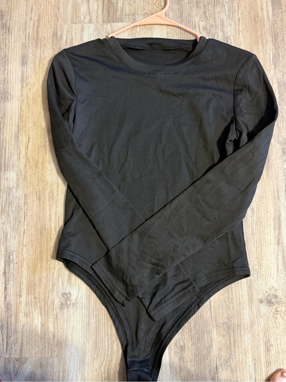 Black Long-Sleeve One-Piece Bodysuit